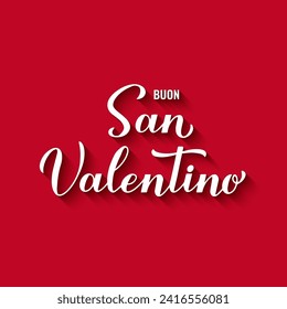 Buon San Valentino - Happy Valentines Day in Italian. Calligraphy hand lettering. Vector template for poster, greeting card, logo design, flyer, banner, etc