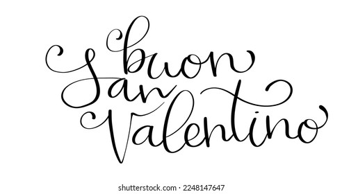 Buon San Valentino translation from italian Happy Valentine day. Handwritten calligraphy lettering illustration isolated.