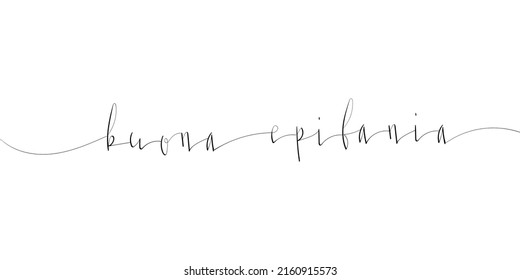 Buona Epifania - Happy Epiphany in Italian handwritten lettering vector illustration in script