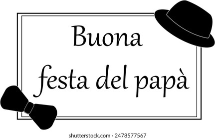 Buona festa del papà, texto italiano. Feliz día del padre. postal con herramientas de reparación para hombre con color azul