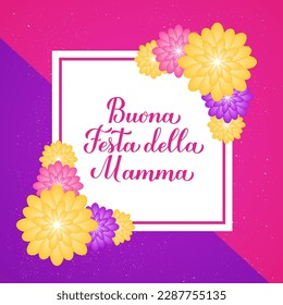Buona festa della Mamma banner. Happy Mothers Day in Italian. Vector template for typography poster, greeting card, invitation, etc.