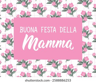 Buona festa della mamma. Translation from Italian: Happy Mother's Day. Perfect design for greeting cards, posters and social media. Italian Lettering.