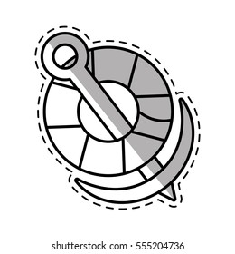 buoy anchor nautical travel maritime shadow vector illustration eps 10