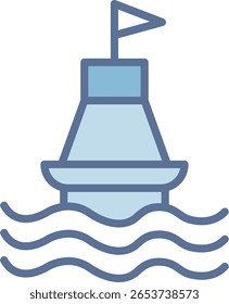 Buoy Filled Blue Tone Icon