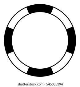 Buoy Glyph icon thin - with four slices -  Black filled icon outline design