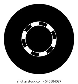 Buoy Glyph icon thin - with six slices -  Black filled icon enclosed in a black circle
