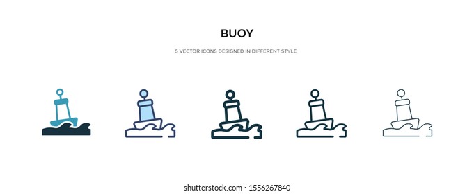 buoy icon in different style vector illustration. two colored and black buoy vector icons designed in filled, outline, line and stroke style can be used for web, mobile, ui