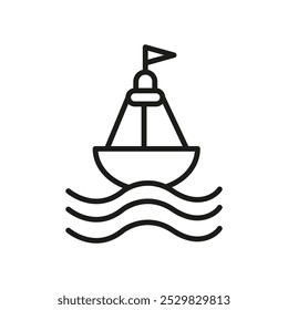 Buoy Icon flat line symbol set.