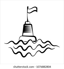 Buoy Icon, Float Buoy Icon Vector Art Illustration