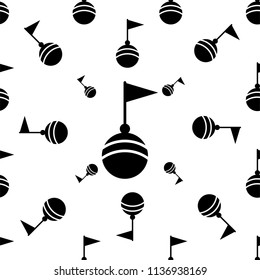 Buoy Icon Seamless Pattern, Float Buoy Icon Vector Art Illustration