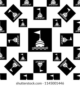 Buoy Icon Seamless Pattern, Float Buoy Icon Vector Art Illustration