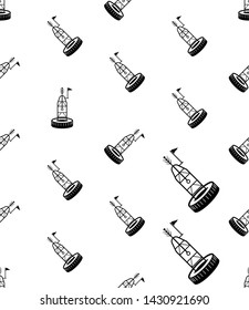 Buoy Icon Seamless Pattern, Float Buoy Icon Vector Art Illustration