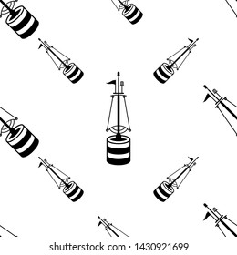 Buoy Icon Seamless Pattern, Float Buoy Icon Vector Art Illustration