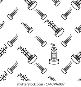 Buoy Icon Seamless Pattern, Float Buoy Icon Vector Art Illustration