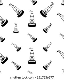 Buoy Icon Seamless Pattern, Float Buoy Icon Vector Art Illustration