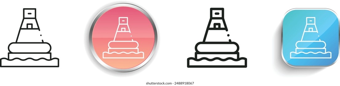 buoy icon. Thin Linear, Regular and Button Style Design Isolated On White Background