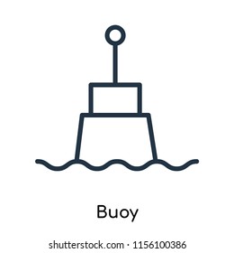 Buoy icon vector isolated on white background. thin symbols or lined elements in outline style