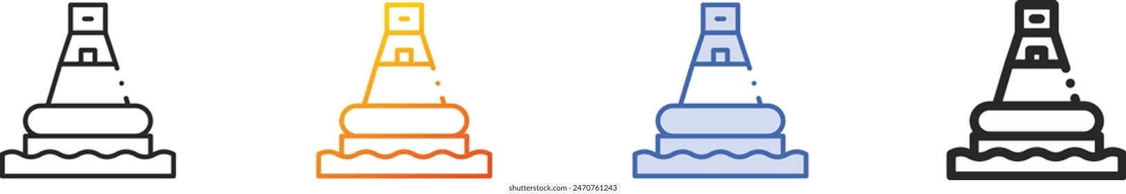 buoy icon.Thin Linear, Gradient, Blue Stroke and bold Style Design Isolated On White Background