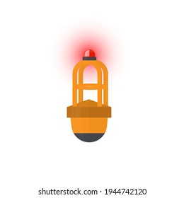 Buoy. Lighthouse with signal lights, vector illustration