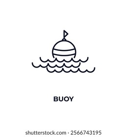 buoy outline icon. Linear vector from nautical concept. Thin line buoy icon isolated on white background