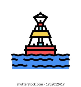 Buoy Port Color Icon Vector. Buoy Port Sign. Isolated Symbol Illustration