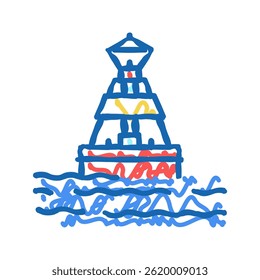 buoy port doodle icon sketch vector. buoy port sign. isolated symbol illustration