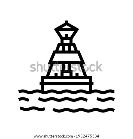 buoy port line icon vector. buoy port sign. isolated contour symbol black illustration