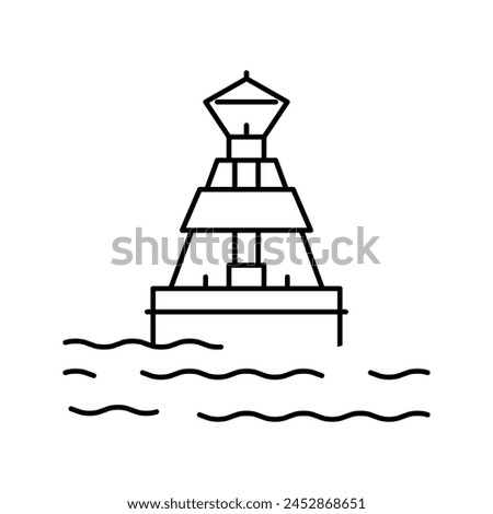 buoy port line icon vector. buoy port sign. isolated contour symbol black illustration