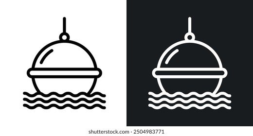 Buoy vector icon set black and white filled and outlined style.