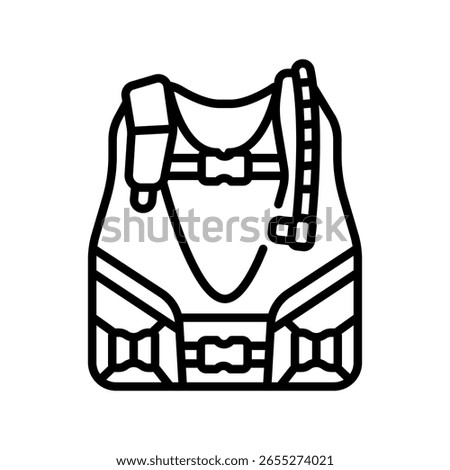 buoyancy control device black line icon for digital and print projects.  Minimal clean icons for apps and websites. Modern simple icons for UI UX and branding