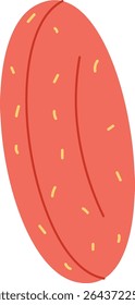 Anel inflável flutuante é retratado em um estilo de desenho animado divertido com uma superfície texturizada. Este acessório de verão é apresentado como um divertido floatie perfeito para o relaxamento à beira da piscina. Ilustração de vetor de desenhos animados