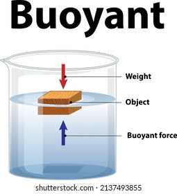 Buyant Science experiment auf weißem Hintergrund