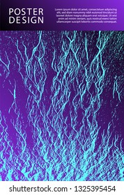Buoyant wavy flux background pattern. Proton purple and cyan blue esports texture. Research development plan cover.