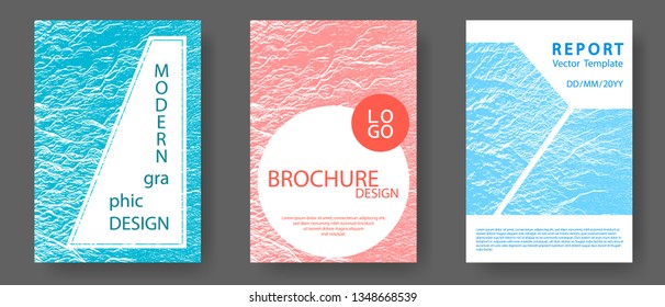 Buoyant wavy flux background pattern. Blue, teal and coral color waves texture. Minimal cover page concepts.