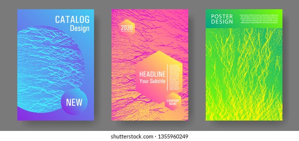 Buoyant wavy flux background pattern. Pink blue green rainbow waves textures. Research development plan covers.
