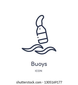 buoys icon from nautical outline collection. Thin line buoys icon isolated on white background.