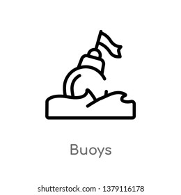 buoys vector line icon. Simple element illustration. buoys outline icon from nautical concept. Can be used for web and mobile
