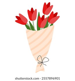 Buquet of flowers. Trendy flowers. Summer bouquet for March 8, Mother's Day, invitation, greeting card