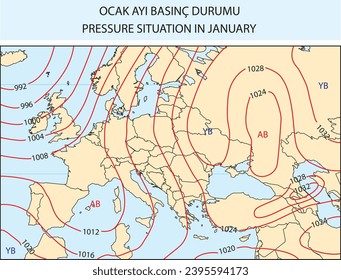 Europa-Burakbl-Drucksituation Januar Geografie Europa