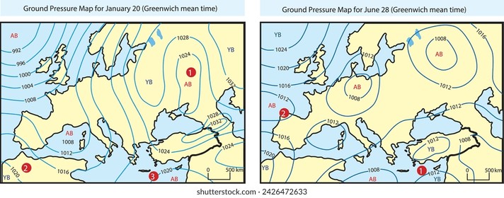 burakbl, geografía, mapa de la presión, europa, tierra