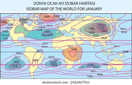 burakbl, Geografie, WELT ISOBAR MAP, Druckkarte, Erde