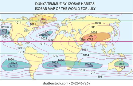 burakbl, geography, WORLD July ISOBAR MAP, pressure map, Europe