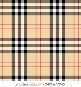 Burberry plaid Scottish traditional tartan pattern for fabric and textile printing, wallpaper, background and wrapping paper.