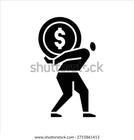 Burden glyph icon. Business problem illustration.