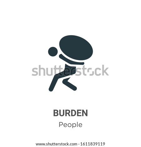 Burden glyph icon vector on white background. Flat vector burden icon symbol sign from modern people collection for mobile concept and web apps design.