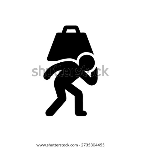 Burden of Heavy Stress Icon Isolated On White Background 