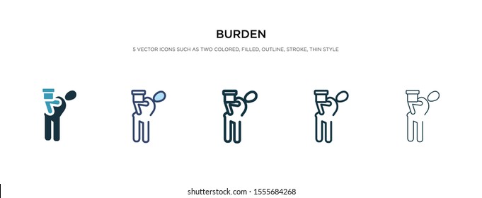 burden icon in different style vector illustration. two colored and black burden vector icons designed in filled, outline, line and stroke style can be used for web, mobile, ui