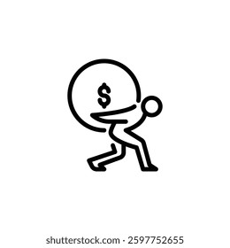 Burden icon with outline style
