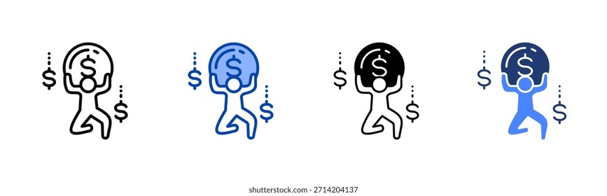 Burden icon set multiple style collection