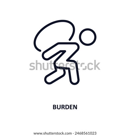 burden icon. Thin line burden icon from people and relation collection. Outline vector. Editable burden symbol can be used web and mobile